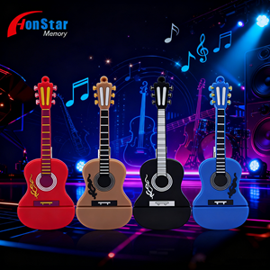Tùy Chỉnh Guitar Hình Dạng PVC Ổ Đĩa Flash <span class=keywords><strong>USB</strong></span> <span class=keywords><strong>2.0</strong></span> 128MB Để 32GB Memory Stick Âm Nhạc Quà Tặng Phim Hoạt Hình Đàn Piano Ổ Đĩa Bút - Product Image 2