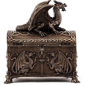 Hộp Đựng Đồ Trang Sức Thủ Công Tùy Chỉnh Hộp Đựng Đồ Trang Trí Hình Rồng Celtic Màu Nâu Thần Thoại Hộp Đựng Xúc Xắc Trò Chơi Kho Báu Nhỏ - Product Image 1