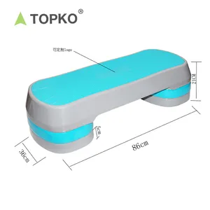 TOPKO Gold Supplier 30'' Fitness Aerobic Step Adjust 4" - 6" - 8" with risers Exercise Aerobic Adjust Stepper