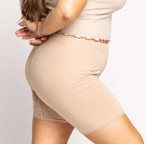 China Hersteller Soft Certified Organic Cotton Fabric Mid-Oberschenkel Stretch Elastic Waist band Damen Länge High Rise Boxer - Product Image 5