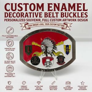 3D Embossed Custom Enamel Pin <b>Buckle</b> Die Casting Heat-Transfer Printing Fashionable Cavalry Souvenir Custom Logo <b>Belt</b> <b>Buckle</b> - Product Image 1