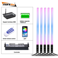 Marslite 360 °   Tube lumineux RGB IP65 étanche pour extérieur, tubes LED sans fil à piles, tube néon LED à pixels, éclairage de scène pour DJ et fêtes