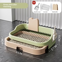 Toilette pour chien extra-large en gros, intégrée, à panneau plat, anti-éclaboussures, double couche, design amovible pour un nettoyage facile