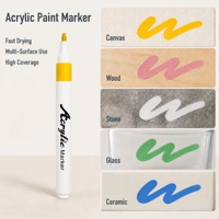 Marqueurs de peinture acrylique 12 couleurs à pointe fine avec votre logo, étui de transport pour toile, roche, bois, verre, céramique, bricolage artistique, vente en gros