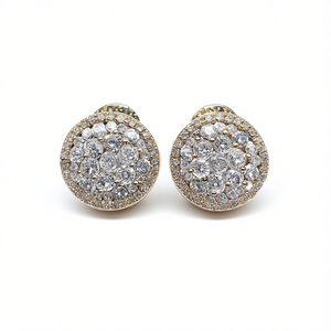 Orecchini di Lusso in Oro Rosa con Diamanti, Oro Massiccio 18K, Diamanti Naturali Taglio Brillante Rotondo, Gioielli da Sposa per Donne - Product Image 1