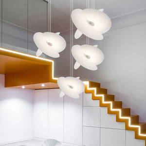 Loft Chandelier Three-headed E27 Round Pendant <b>Light</b> For Staircase Living Room <b>Dining</b> Room Bedroom Artistic Design - Product Image 4