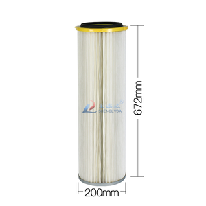 מסנן אוויר תעשייתי גלילי מפוליאסטר בעל <span class=keywords><strong>4</strong></span> אוזניים, כיסוי עליון מפלסטיק, יעילות גבוהה, מסנן אבק - Product Image 1