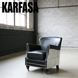 Sillón Chesterfield de Cuero Retro Personalizable, Patas de Madera, Diseño Europeo/Americano, Marca Karfasa, <span class=keywords><strong>Muebles</strong></span> Clásicos - Product Image 1