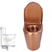 S trap/p Trap Cuvette de toilette en acier inoxydable or rose Monté au sol One Pieces Wc Toilet Set
