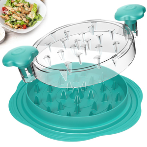 Máquina Desmenuzadora de Pollo Premium Pro de 10 Pulgadas, Herramienta Desmenuzadora de Carne Visible con Cepillo y Tenedor para Cocina, Barbacoa, Tacos y Ensaladas - Product Image 1