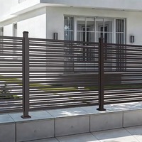 Clôture murale extérieure au design moderne, grillage horizontal en tubes plats, portails, clôture d'intimité en aluminium thermolaqué