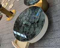 Pierre naturelle de luxe, émeraude bleue du Brésil, labradorite bleue, granit pour la conception de comptoirs de cuisine et de dessus de table d'hôtel