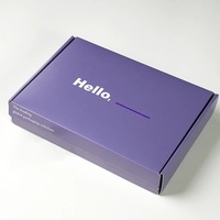 Boîtes en carton ondulé personnalisées avec impression de logo pour le commerce électronique, boîtes d'expédition en carton rose avec fermeture éclair et bande de déchirement