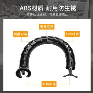 ABS Plastic Office Desk Cable Conduit Rectangle Sandy Silver <b>White</b> Black Transparent <b>White</b> Floor Type Wire Management Organizer - Product Image 5