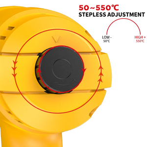 Pistola de aire caliente industrial con pantalla digital, directo de fábrica, ajuste de temperatura de dos velocidades, pistola de calentamiento para aplicación de película en coches pequeños - Product Image 3