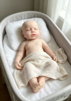 Weiche, dehnbare, solide Silikon-Reborn-Babypuppe, 30 cm, realistische, weiche Babypuppe, beruhigendes Fidget-Spielzeug für Kinder und Erwachsene