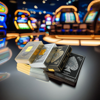 Cartes à Jouer en Plastique Noir Pur Écologiques, Durables et Imperméables de Haute Qualité, Personnalisables, dans une Boîte Modèle Numérotée