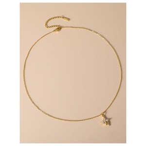 Conjunto de pendientes y collar de perlas brillantes con diseño de estrella, joyería de fiesta con engaste de aleación de cobre, moda de lujo para mujer - Product Image 4