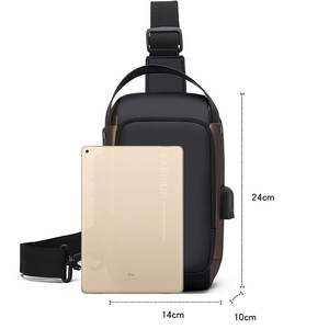 2025 vente chaude étanche hommes épaule poitrine moto vélo sac à bandoulière avec serrure Logo personnalisé USB Anti-vol sac à bandoulière - Product Image 6