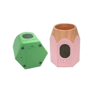 Pencil Tip Clock Multifunctional <b>Electronic</b> Pen Holder LCD Display Alarm <b>Calendar</b> Temperature Office Storage Item - Product Image 1