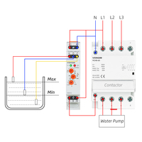 Relais de contrôle de niveau de liquide sur rail Din AC 220V DC 24V Contrôleur de niveau d'eau Interrupteur à flotteur Réservoir d'eau Détecteur de niveau de liquide
