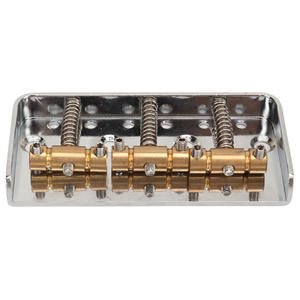 Pont de guitare en acier en gros - 3 selles en laiton avec chargement par le haut/conception à cordes, haute résistance, installation facile, couleur acier, marque Nono - Product Image 4