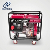 Générateur diesel 5000W 5kW 186F 418cc, groupe électrogène diesel portable avec alternateur en cuivre AVR, réservoir de carburant de 12L, station d'alimentation robuste