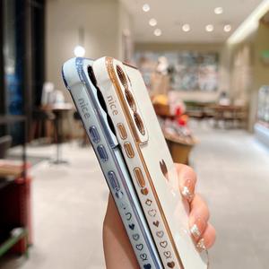 Love Heart Side Pattern Cover per telefono per A52 A53 A13 5G A12 custodia placcata <span class=keywords><strong>di</strong></span> lusso per Samsung Galaxy S22 Ultra S21 S20 - Product Image 4