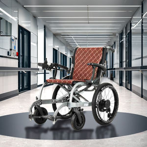 Hubang上海アルミニウム合金折りたたみ式バック調節可能なパワーリフトアップシートブレーキ折りたたみ式軽量電動車椅子 - Product Image 6