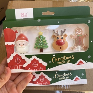 حار بيع عيد الميلاد موضوع شمعة لطيف الأيايل شجرة عيد الميلاد الزنجبيل رجل الشموع - Product Image 2