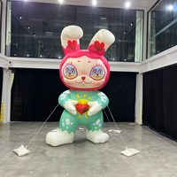 Mascotte gonflable personnalisée de publicité aérienne lapin gonflable Design personnalisé gonflable avec lumières