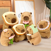 Haute qualité Capybara en peluche oreiller dinosaure boire du thé au lait Animal en peluche Capibara peluches jouets cadeaux pour enfants marron