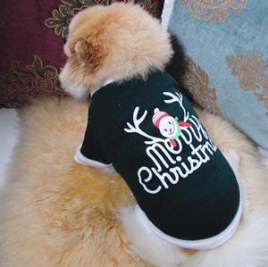 Casaco de Natal para Cães Pequenos e Médios em Algodão, Estilo Hoodie, com Tema de Boneco de Neve, Feliz Natal - Product Image 2