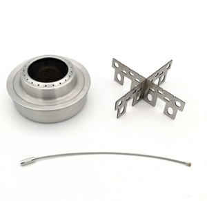 Quemador Portátil de Acero Inoxidable para Camping, Mini Quemador de Alcohol Sólido y Líquido con Soporte y Estante para Cocina - Product Image 3