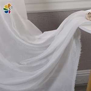 中国工厂供应商白色平纹涤纶透明窗帘面料