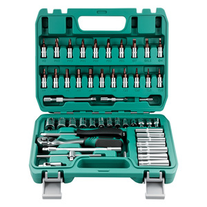 53 Piece 1/4 In Socket Set Hand Tool Kit For Auto Motorcycle Repair Chromium Vanadium Steel Tool Case - Product Image 1