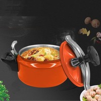 Casserole à pression en aluminium écologique anti-explosion triple 1,5L/2L/3L avec revêtement céramique antiadhésif, compatible gaz et induction