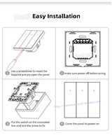 Interrupteur intelligent WiFi Tuya Smart Home, boutons mécaniques, interrupteur mural EU/UK 1/2/3/4 voies, commande vocale avec Alexa et Google
