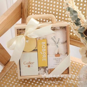 Wooden Hand Held <b>Gift</b> <b>Box</b> Rectangle Portable Wedding Favor <b>Empty</b> <b>Box</b> With Acrylic Lid Bridesmaid <b>Gift</b> General Packaging - Product Image 4