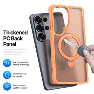 เหมาะสำหรับเคสโทรศัพท์แม่เหล็กแบบครอบคลุมทั้งตัวรุ่น S26/S26 Plus/S26 Ultra, เคสโทรศัพท์แบบใสบางเฉียบพร้อมขาตั้งแม่เหล็กหมุนได้ - Product Image 6