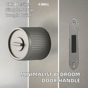 Hot <strong>Door</strong> and windows Accessories Modern Minimalist Interior Privacy <strong>Door</strong> Handle Zinc Internal Bedroom <strong>Knob</strong> Lever Lock Cylinder - Product Image 2