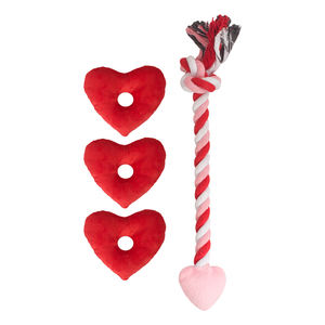 Produsen Grosir Valentines Pink Red Chew Dog Set Mainan Tali Mewah - Product Image 4