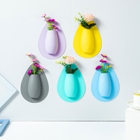 Vas Bunga Dinding Silikon Reusable Tanpa Paku, Dekorasi Gantung untuk Kamar Mandi, Stiker Kulkas, Pernikahan, Warna Dapat Disesuaikan, Modern