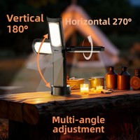 Lampe de camping LED extérieure multifonctionnelle rechargeable avec support, idéale pour l'extérieur et les voyages transfrontaliers