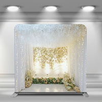 Support de toile de fond 8x8 en tissu tendu pour cadre tubulaire, idéal pour les anniversaires, les photobooths et les bannières