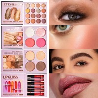 Coffret Maquillage Quatre Couches - Palette Fards à Paupières 30 Couleurs, Rouge à Lèvres Scintillant et Mat, Blush - Ensemble Multifonctionnel Tout-en-un