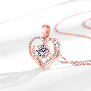 2026 New Light Luxury Personalized Twelve <b>Birthstone</b> Heart <b>Necklace</b> for Women Gold Plated Figaro Chain Main Stone Zircon Copper - Product Image 2