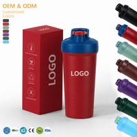 Bouteille shaker à protéines en acier inoxydable 24 oz avec logo personnalisé, double paroi isolée, couvercle écologique, gobelet de sport pour la gym et le fitness