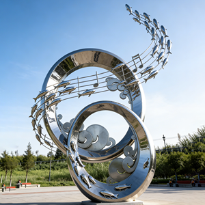 Escultura de Acero Inoxidable de Gran Escala Duke, Diseño Geométrico Abstracto Contemporáneo para Jardín, Plaza o Exterior, Montaje en Suelo - Product Image 2