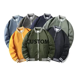 Chaqueta de béisbol OEM diseño personalizado chaquetas universitarias de un solo pecho chaqueta de béisbol impermeable para los hombres